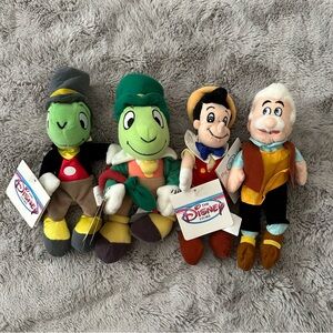 NWT Vintage Disney Beanie Baby Pinocchio Set of Four